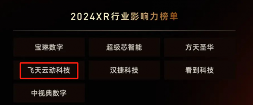 飞天云动荣登2024XR行业影响力榜单元宇宙数字技术再添辉煌篇章(图2)